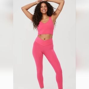 OFFLINE By Aerie | Real Me Crossover Leggings| in Vibrant CORAL| W Sz. L